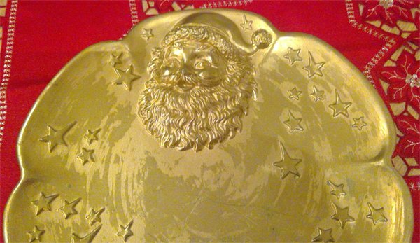 Weihnachtsteller Keramik Gold